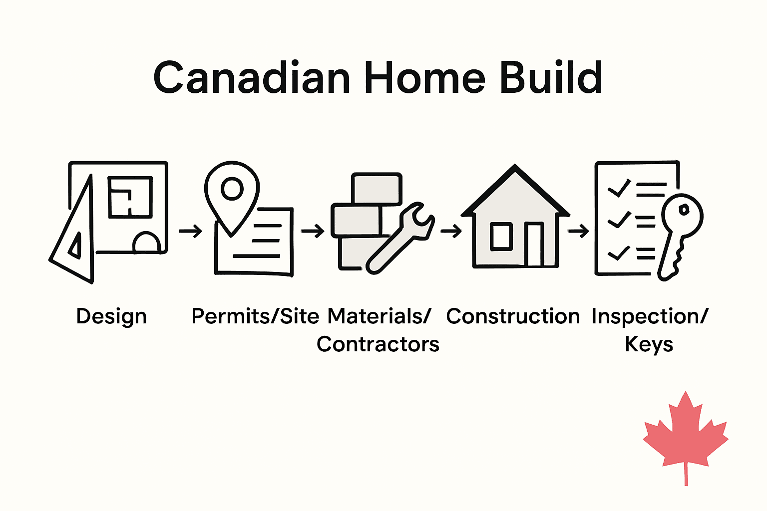 Timeline infographic of new home build process