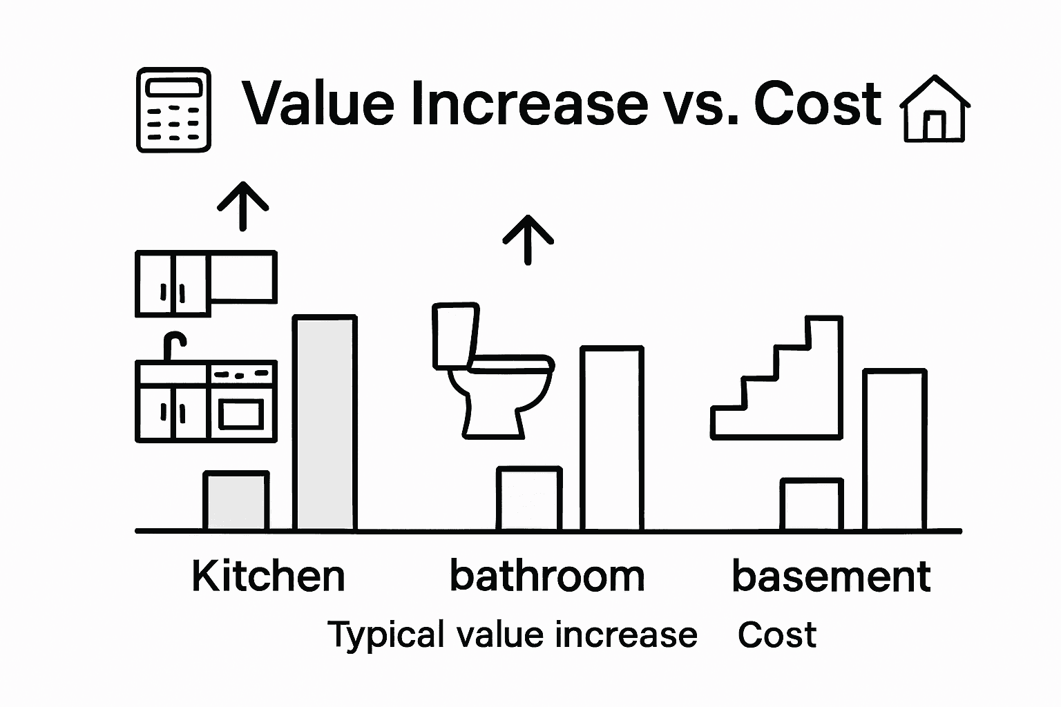 Infographic showing renovation value impact by type