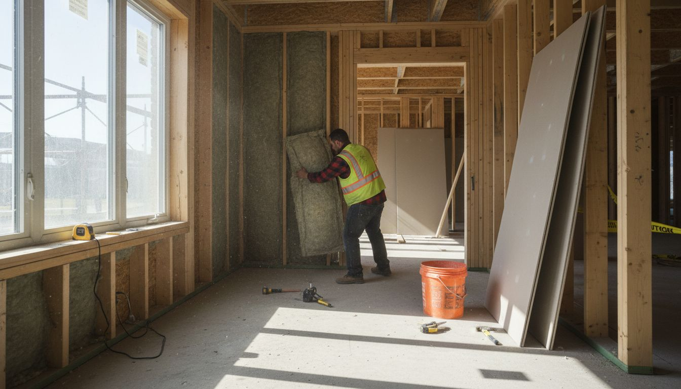 Framing and insulation stage of home building