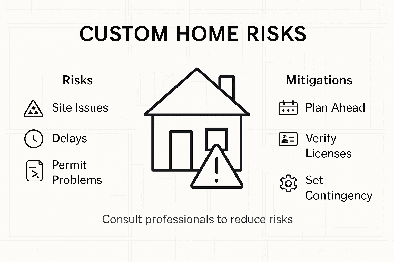 Infographic outlining custom home construction risks