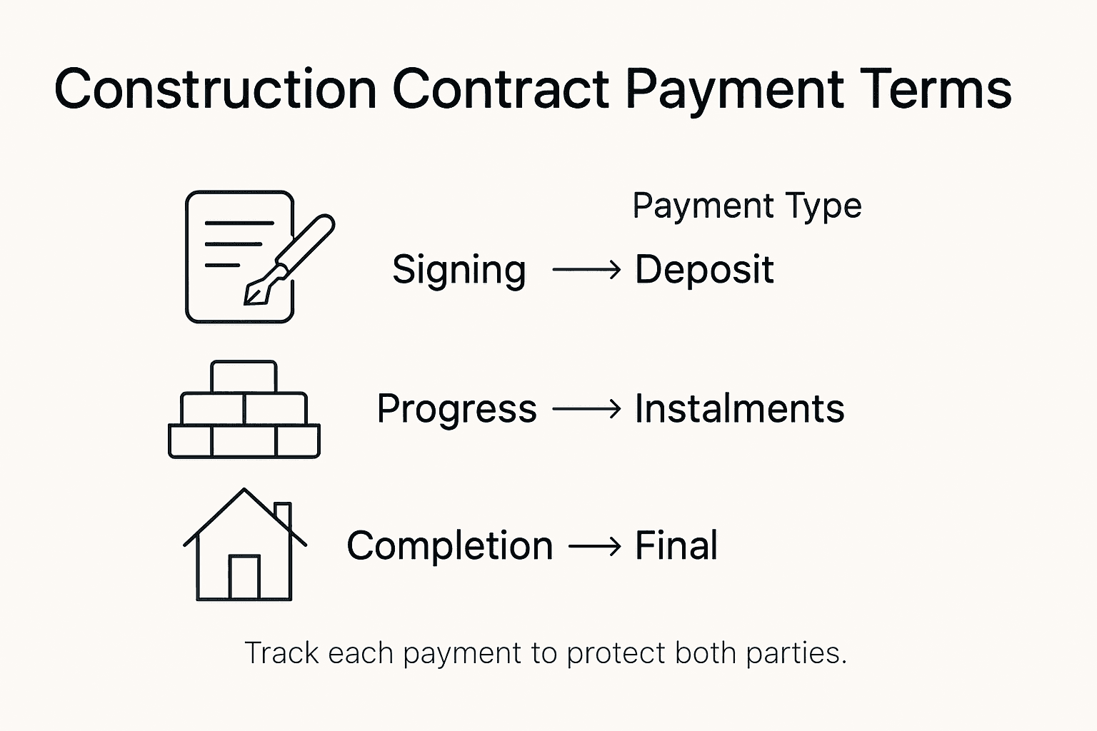 Infographic of Ontario contract payment steps