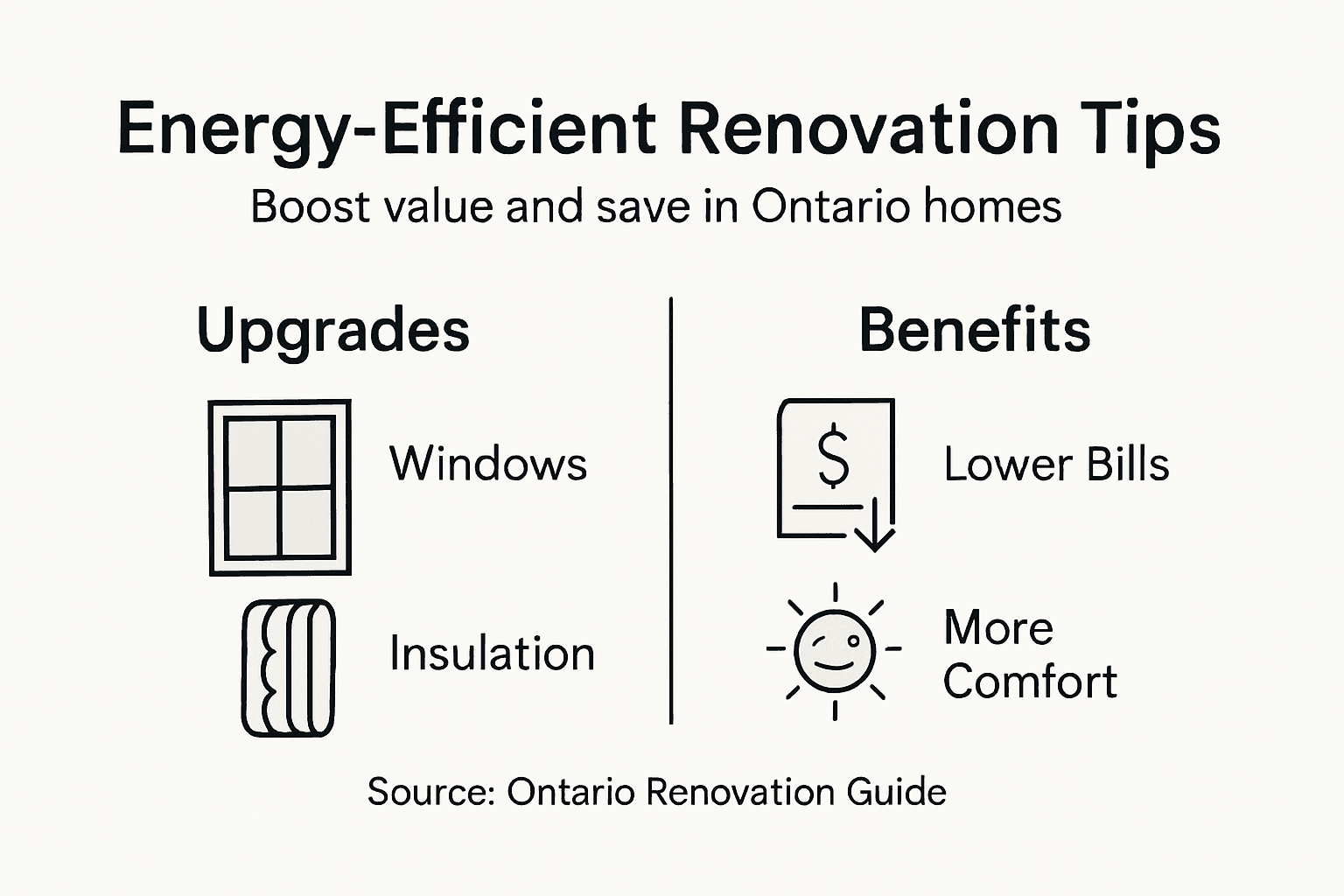 Infographic showing energy upgrades and their benefits