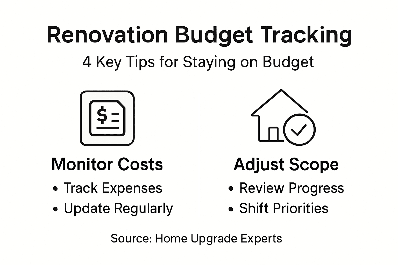 Infographic on renovation cost tracking tips