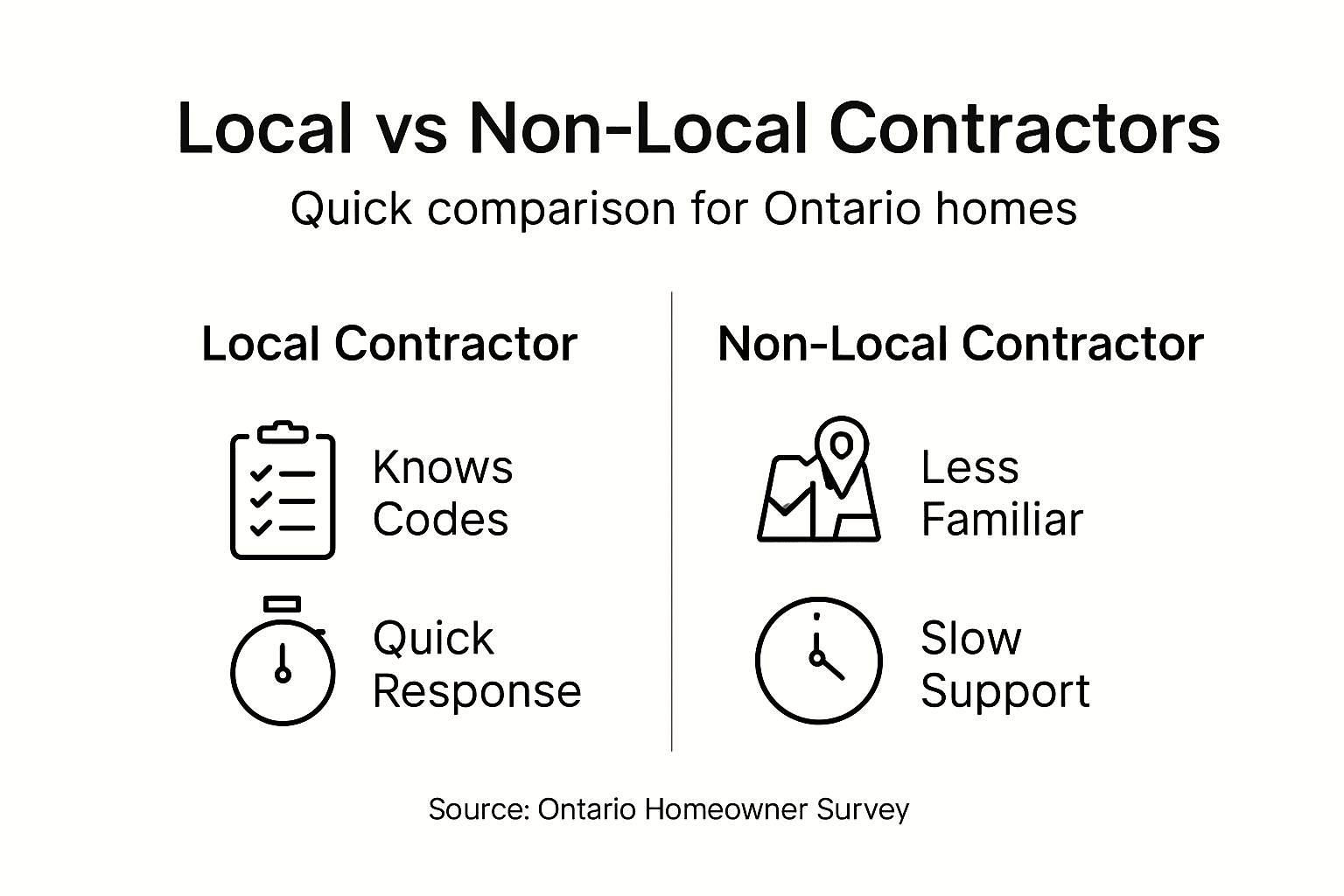 Infographic comparing local and non-local contractors