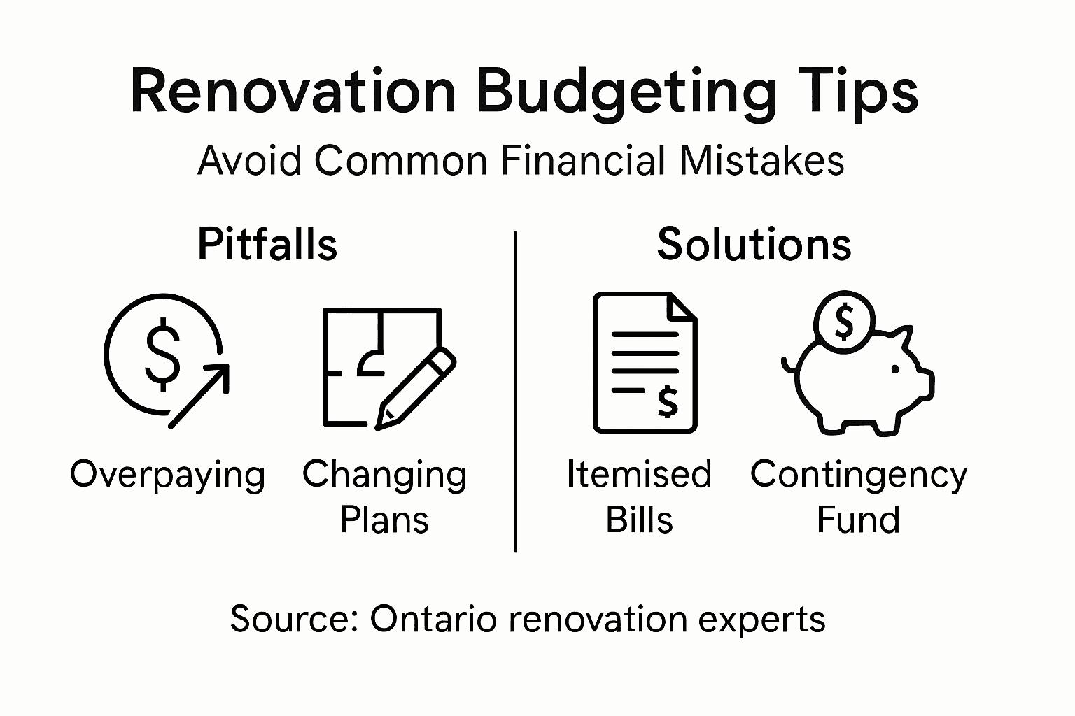 Infographic about renovation budgeting and pitfalls