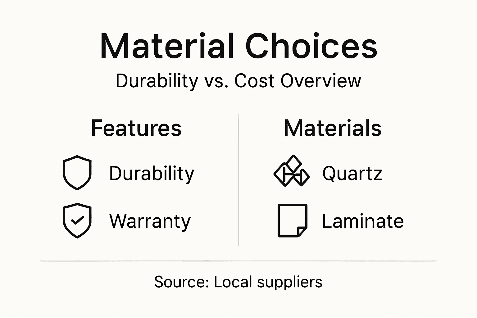 Infographic comparing renovation materials
