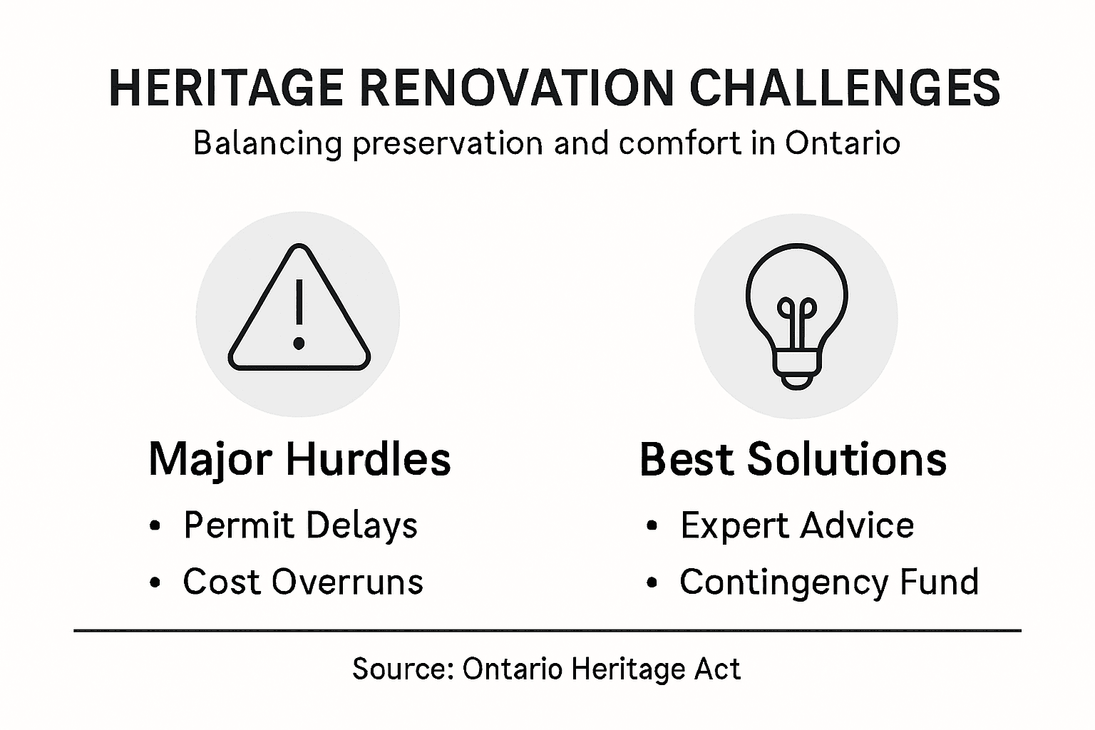 Infographic on heritage renovation challenges and solutions