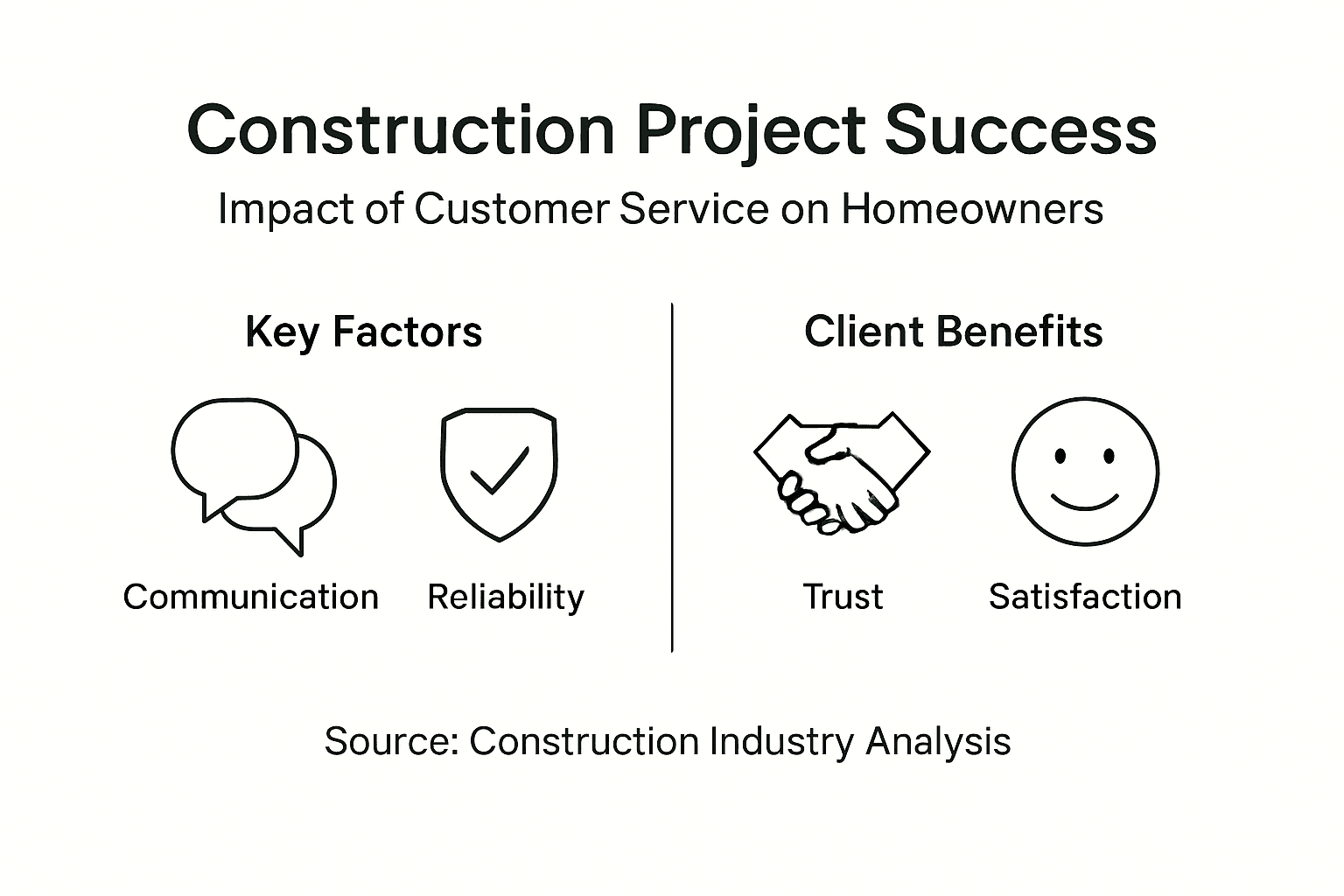 Infographic showing project success factors in construction