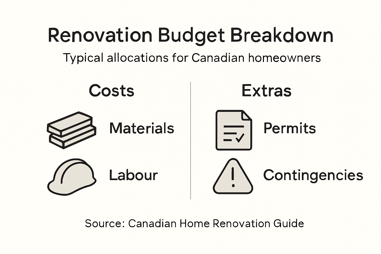 Infographic showing renovation budget percentages