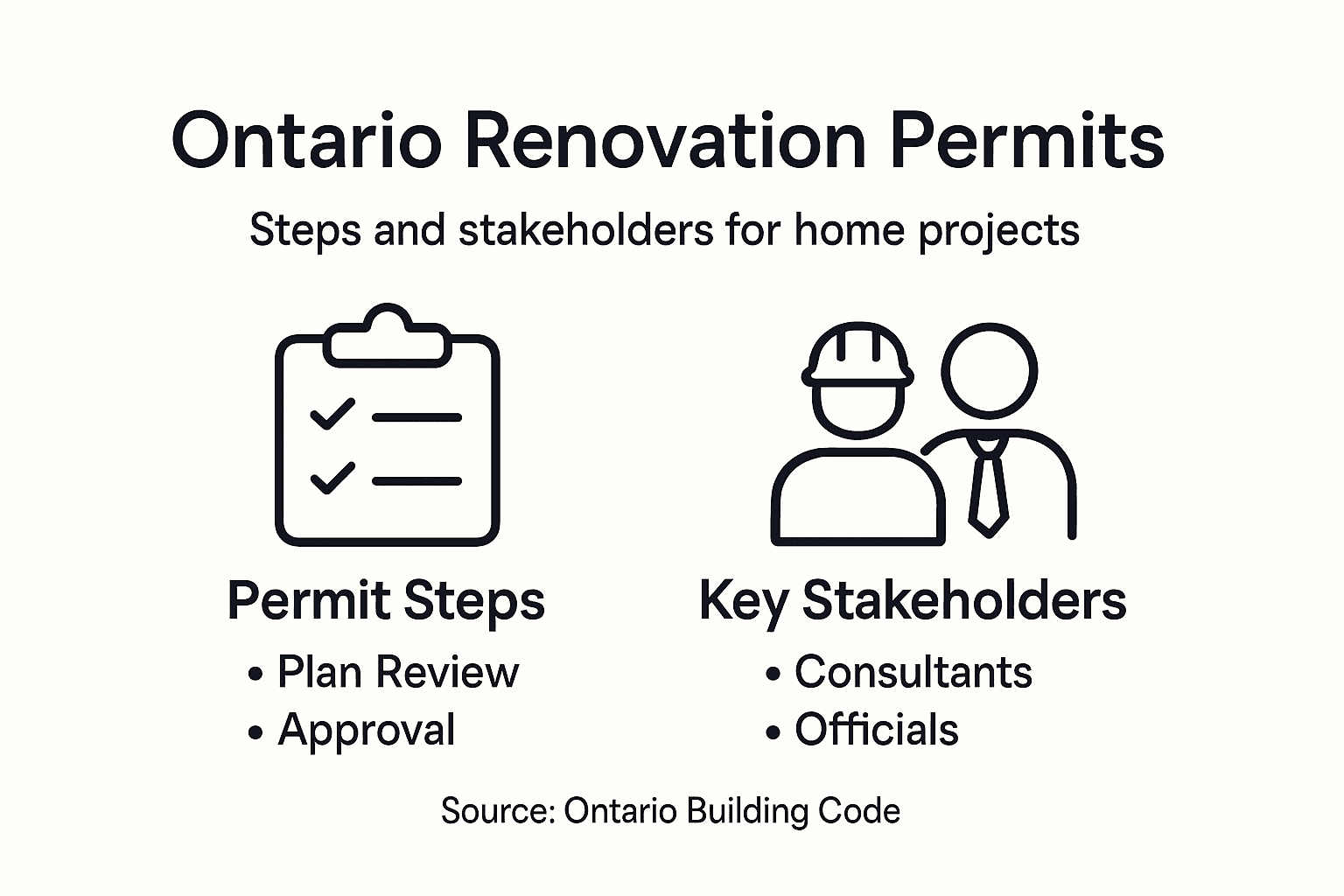 Infographic showing Ontario renovation permit steps