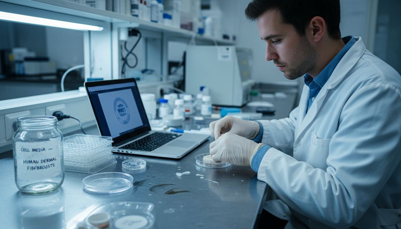 Lab technician using cruelty-free test methods