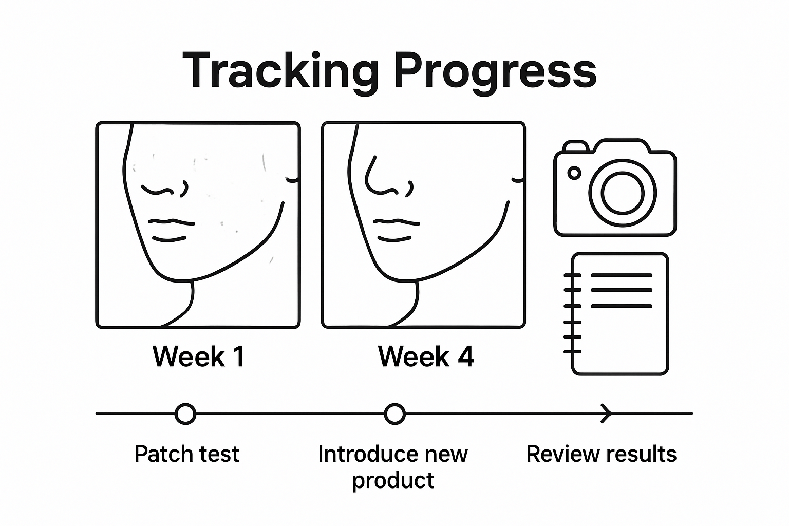 Infographic for tracking skincare progress over time