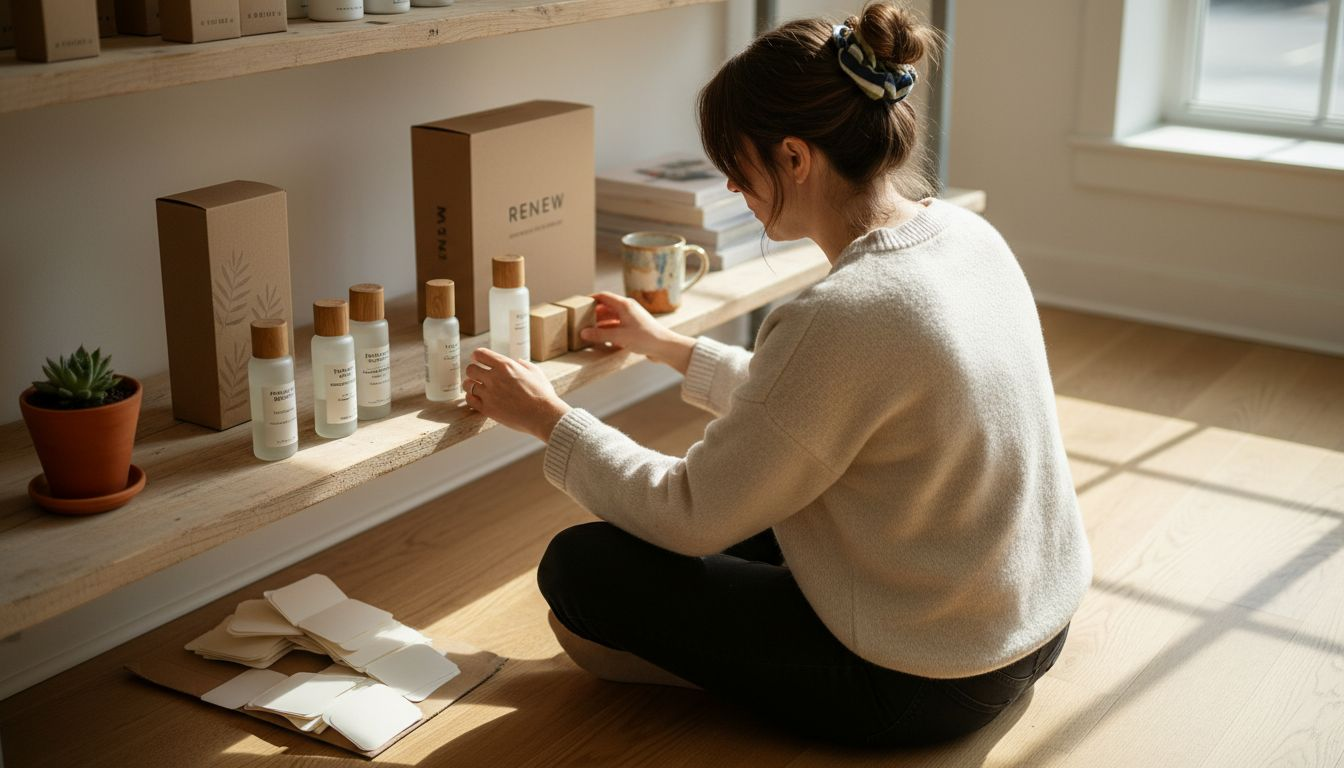 Eco-friendly beauty product packaging display