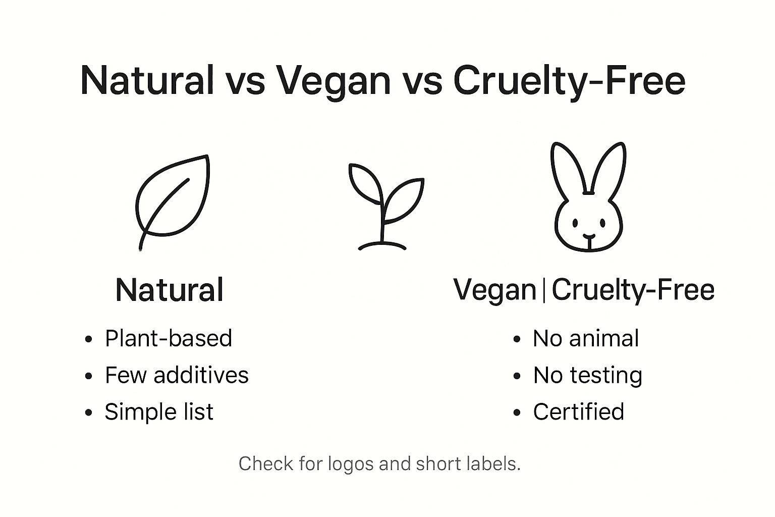 Infographic showing eco skincare label differences