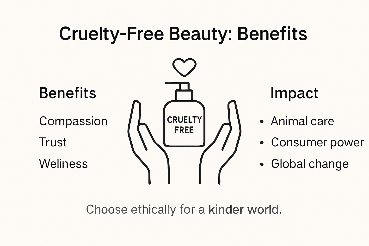 Infographic showing ethical benefits of cruelty-free beauty