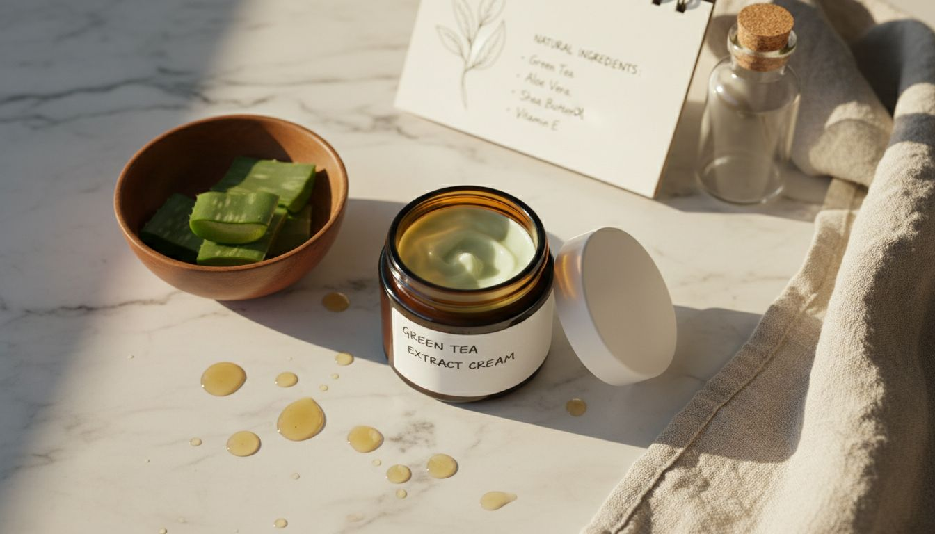 Eco-friendly ingredients on kitchen counter