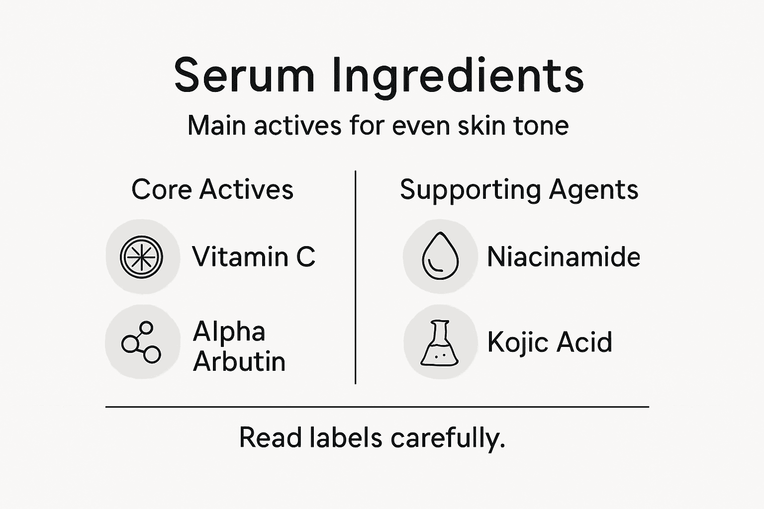 Infographic listing key serum ingredients