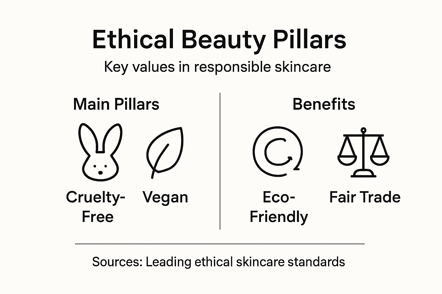 Infographic showing core pillars of ethical beauty