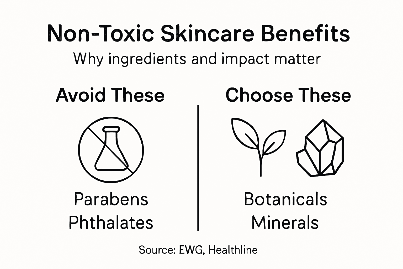 Infographic outlining non-toxic skincare benefits