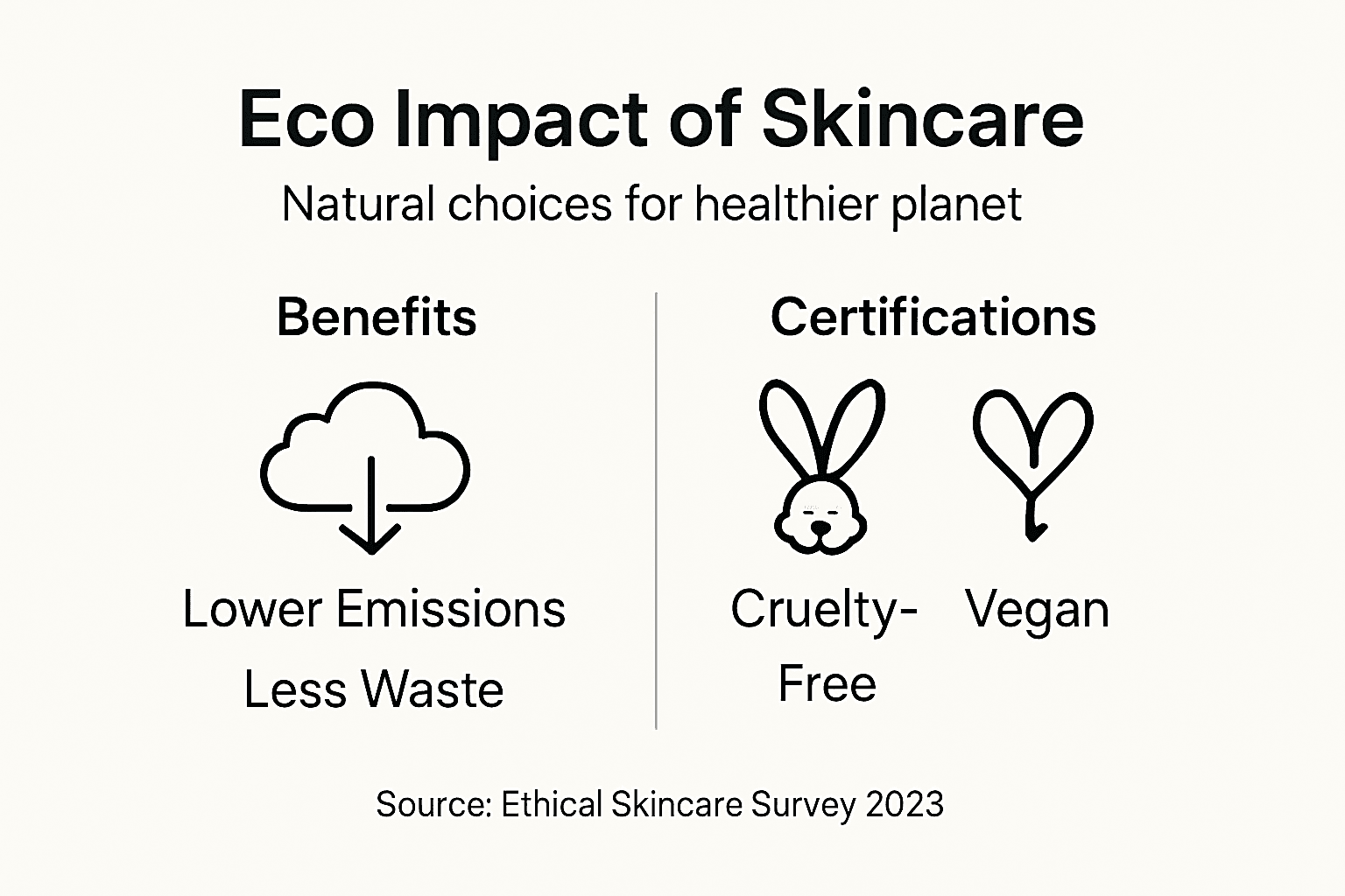 Infographic of eco impact and certifications for natural skincare