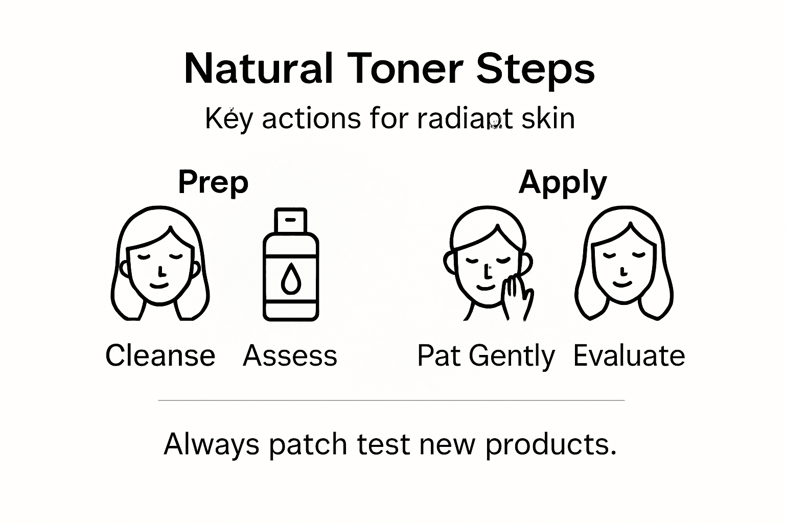 Infographic outlining natural toner routine steps