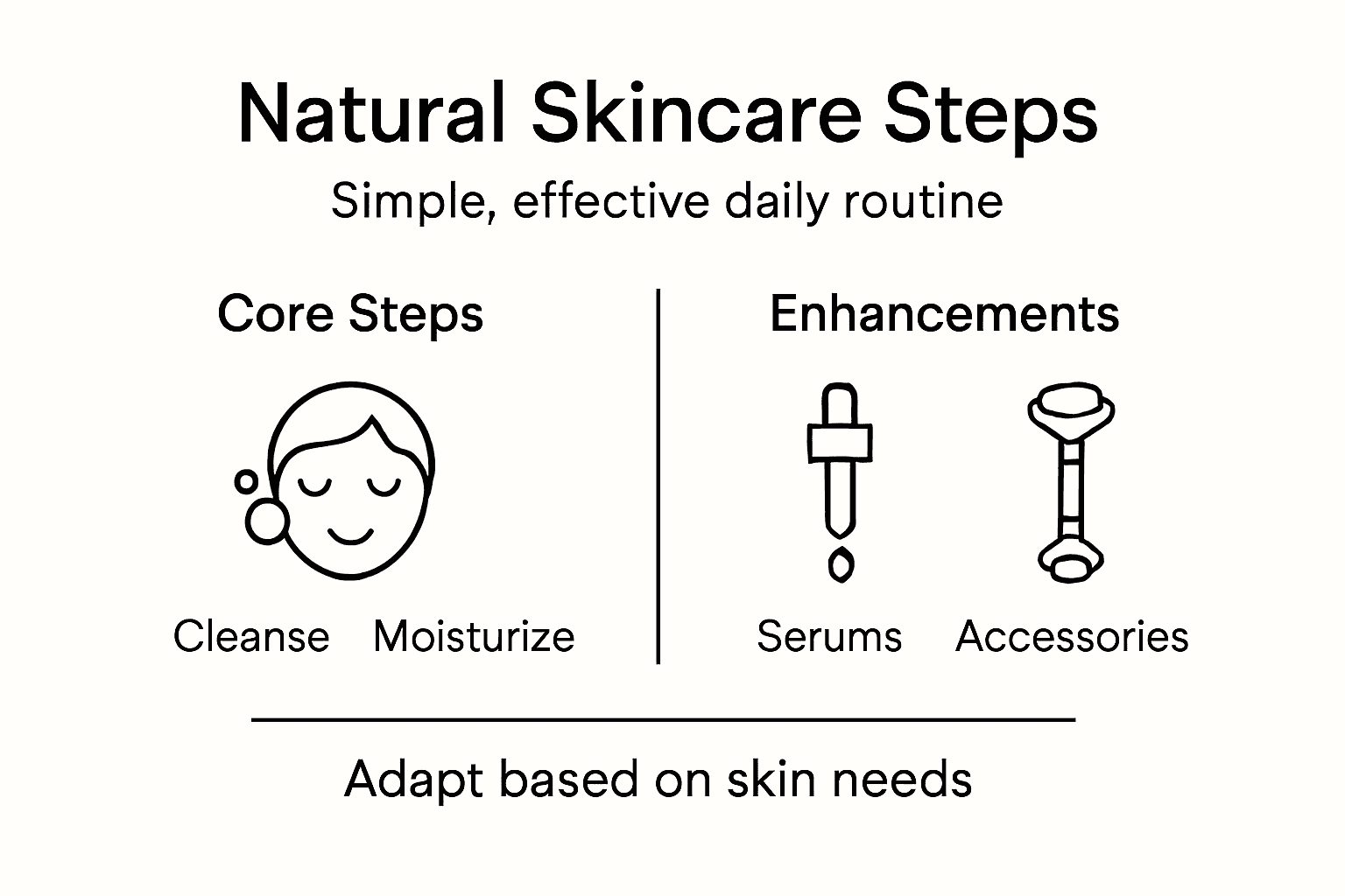 Infographic showing natural skincare steps overview