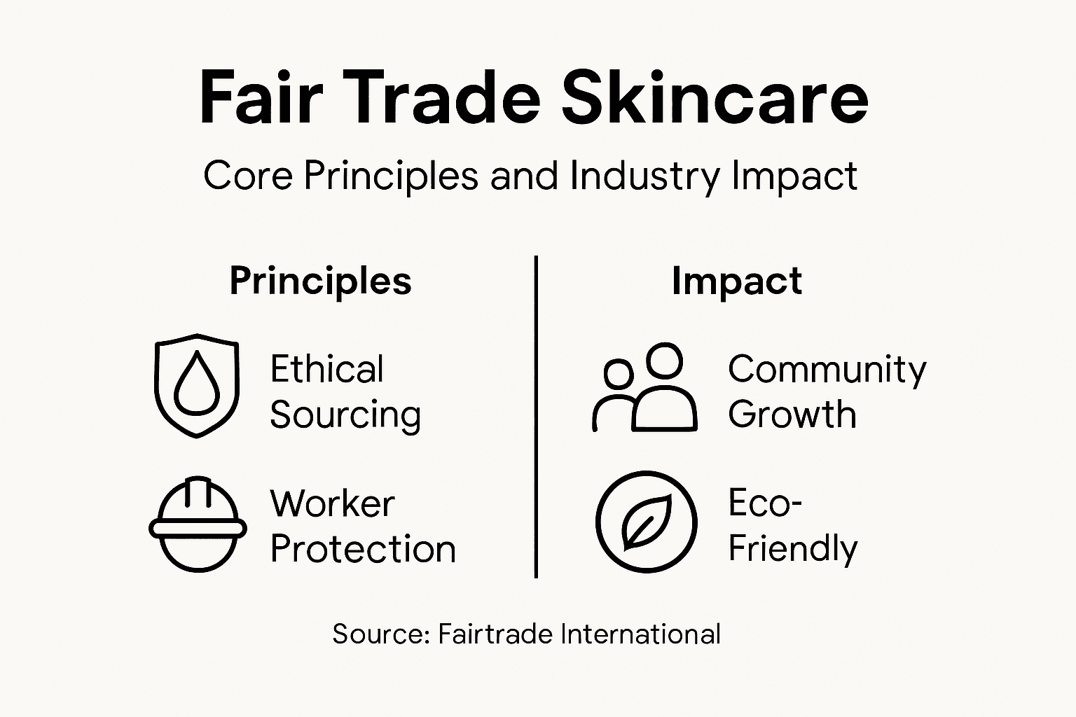 Infographic highlighting fair trade skincare principles
