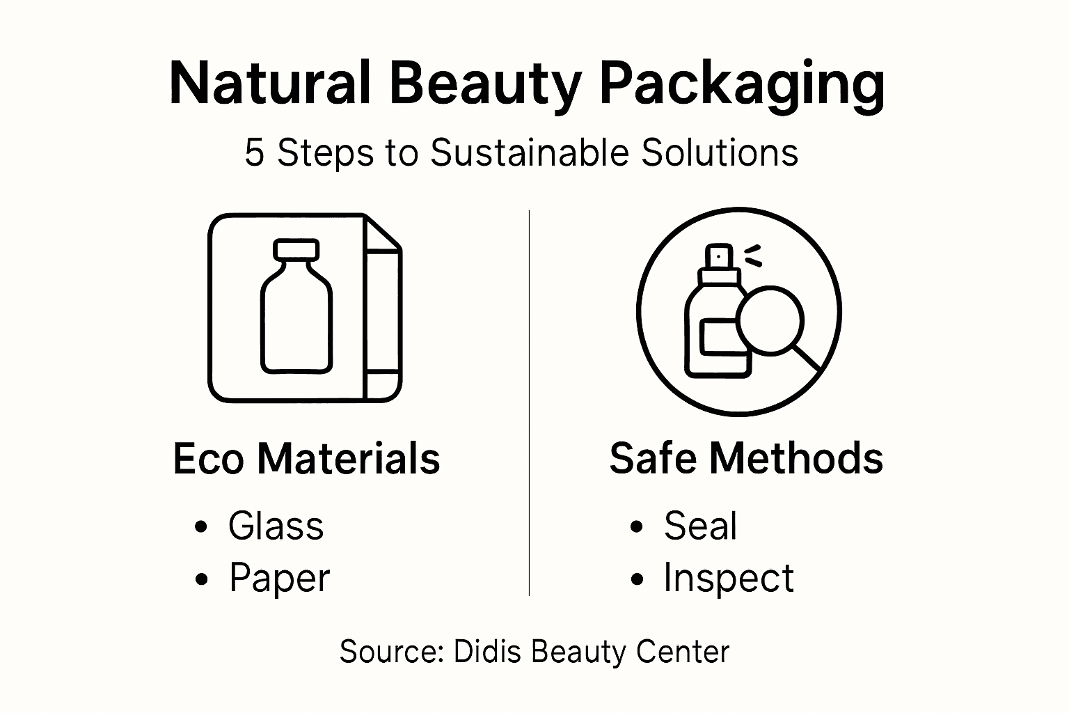 Infographic with five steps for natural beauty packaging