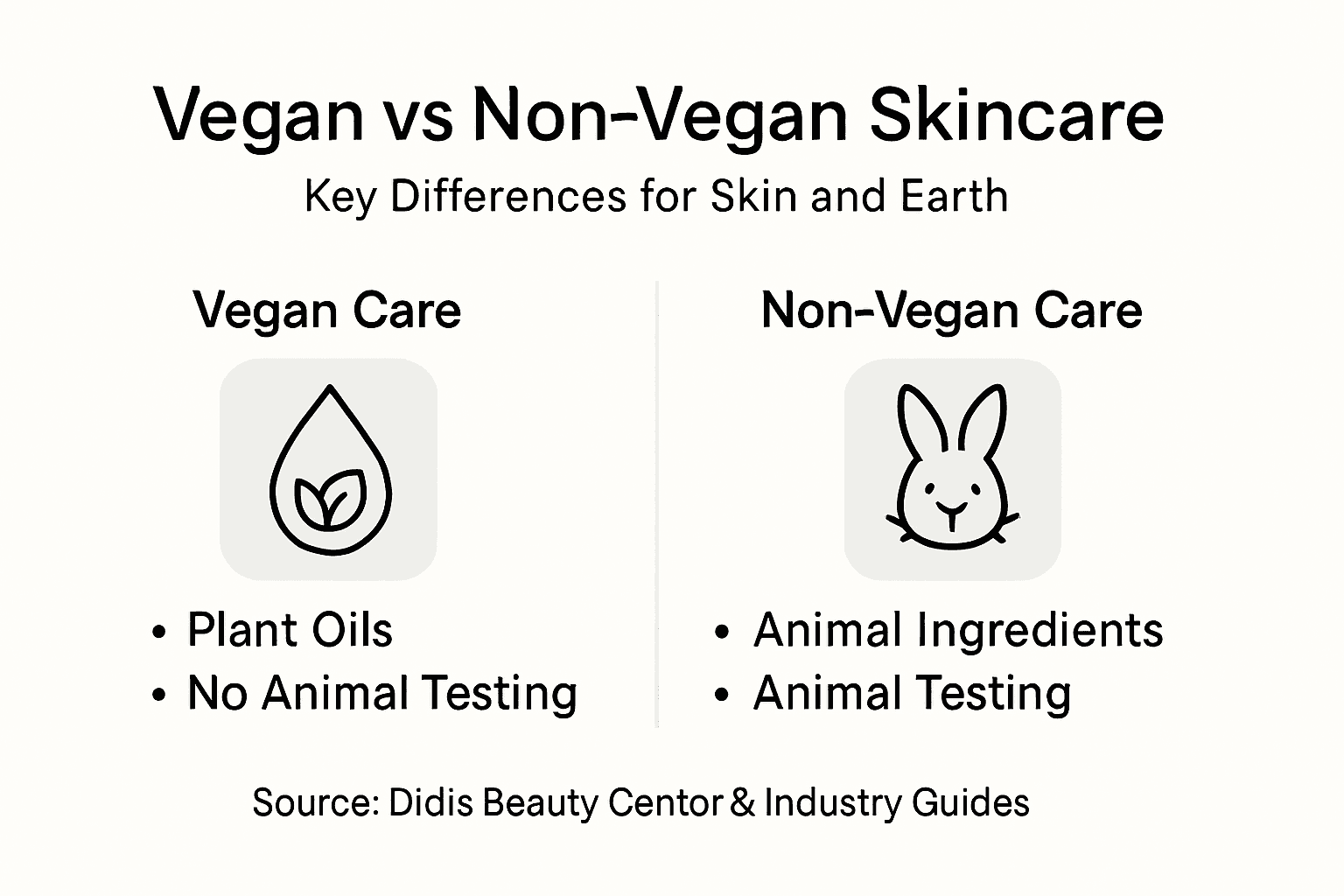 Infographic comparing vegan and non-vegan skincare