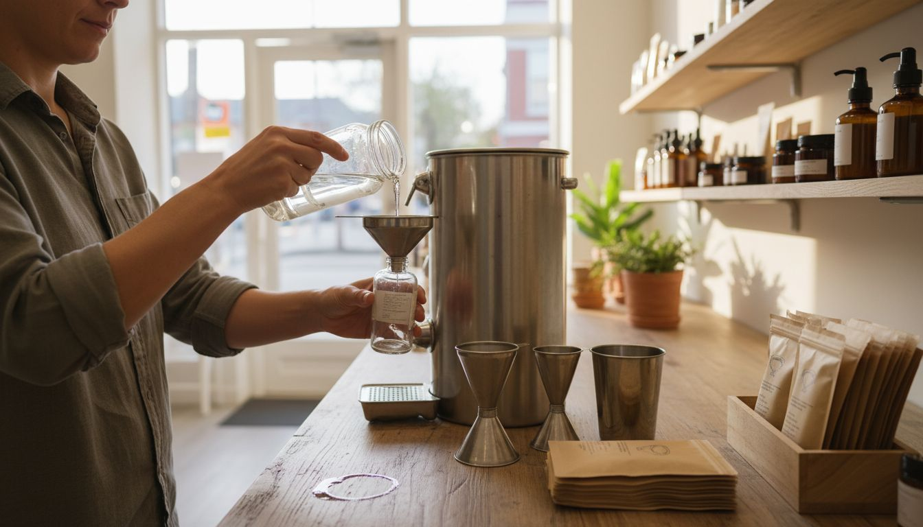 Bulk skincare refill station in store