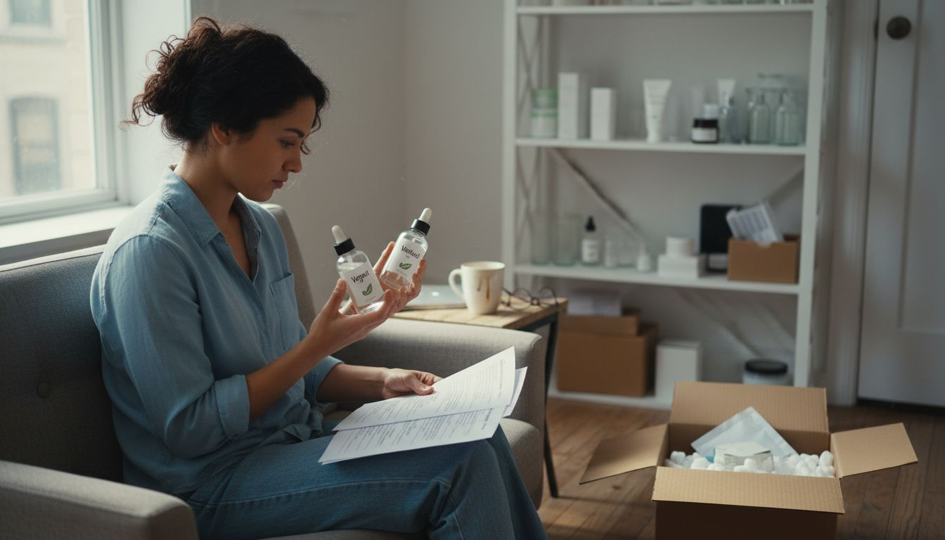 Small brand owner compares vegan natural products