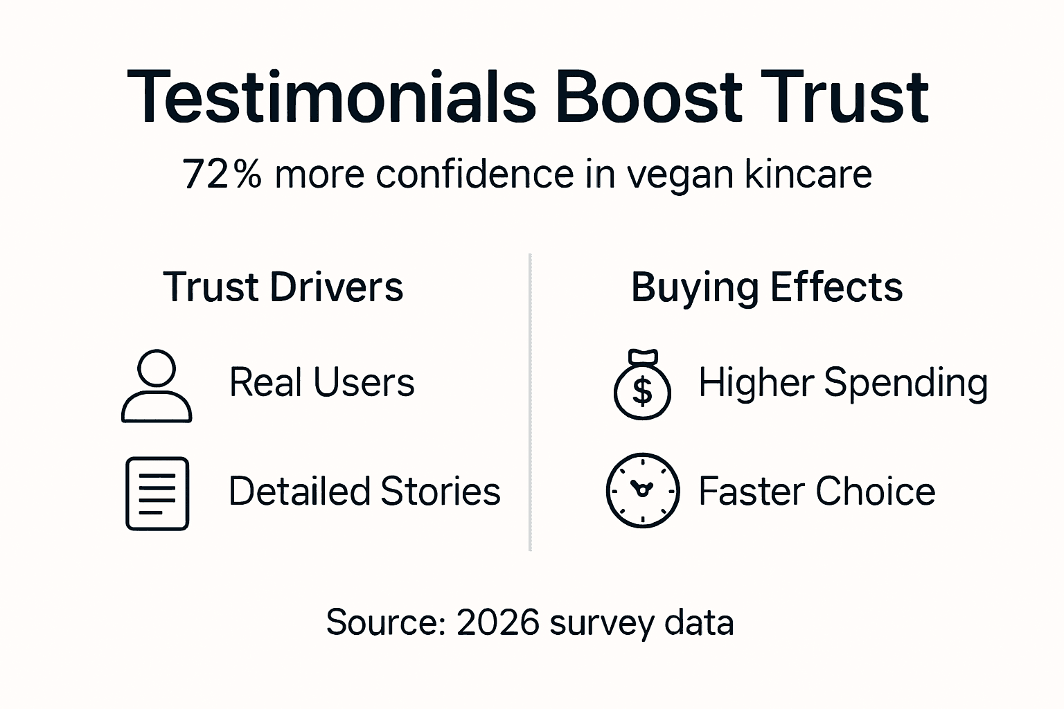 Infographic showing trust boost from skincare testimonials