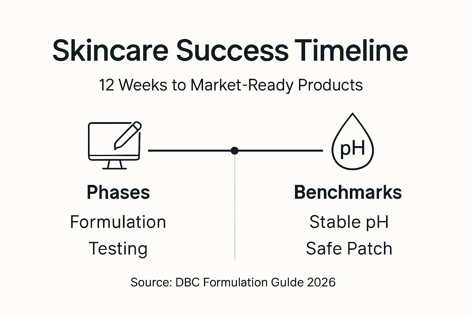 Infographic showing timeline and benchmarks for skincare