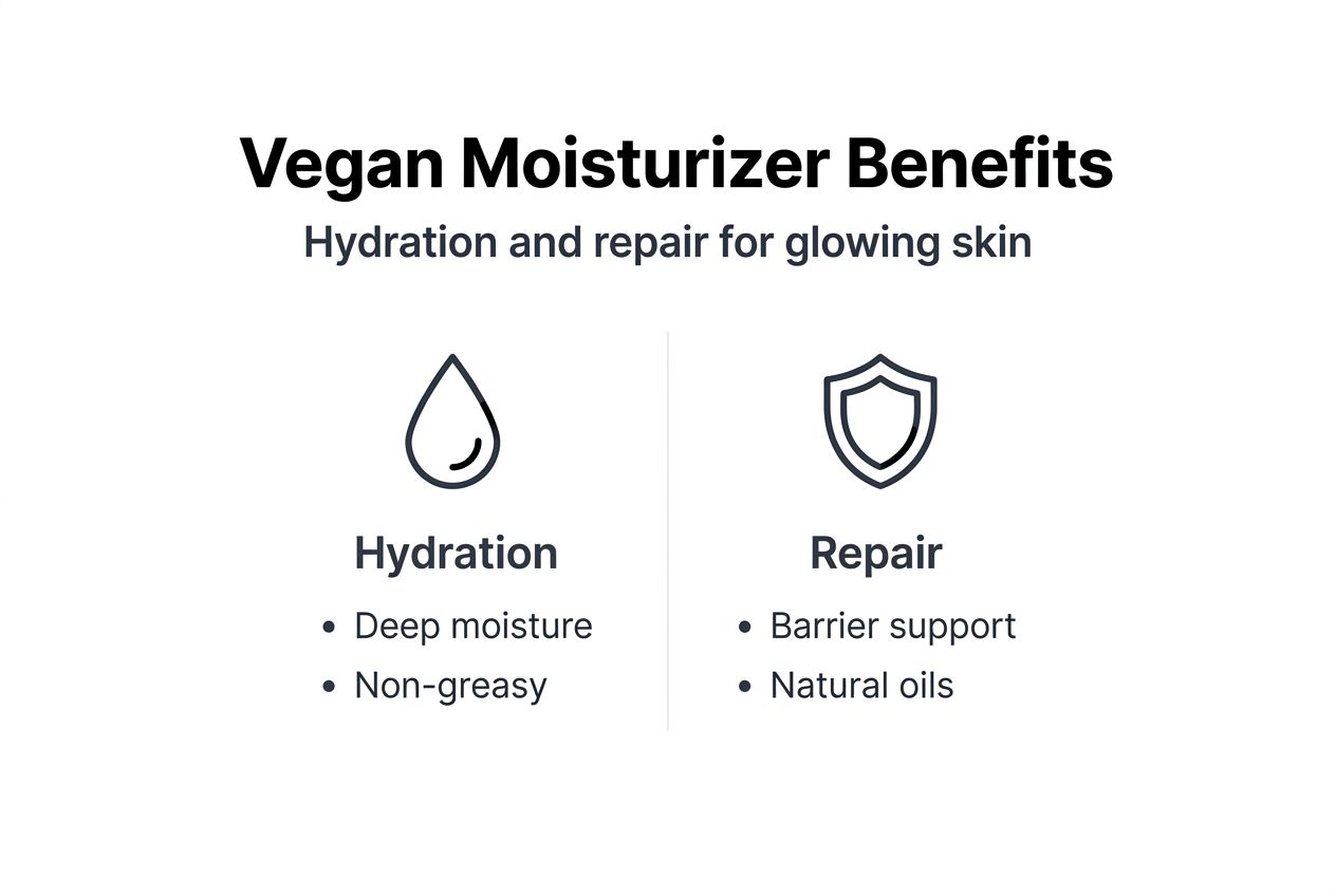 Infographic showing vegan moisturizer benefits