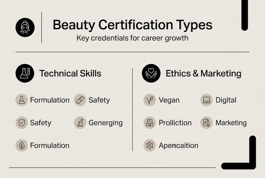 Infographic comparing beauty certification types