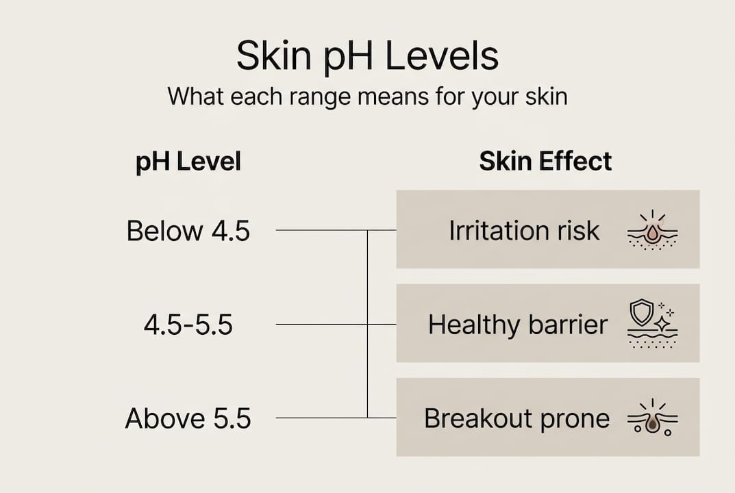 Infographic skin pH ranges and effects