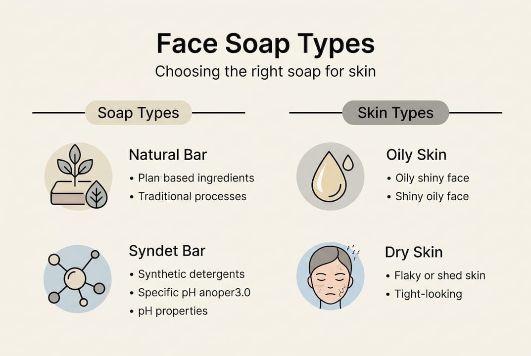 Infographic pairing soap types and skin types