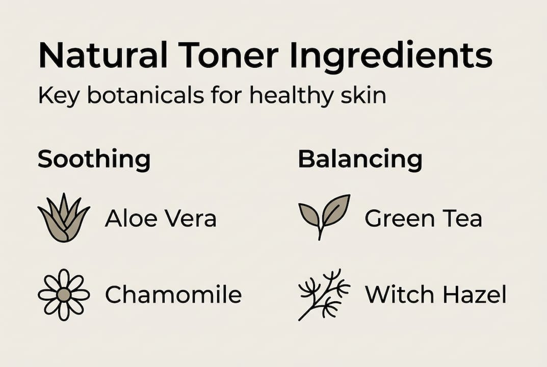 Infographic on key natural toner ingredients