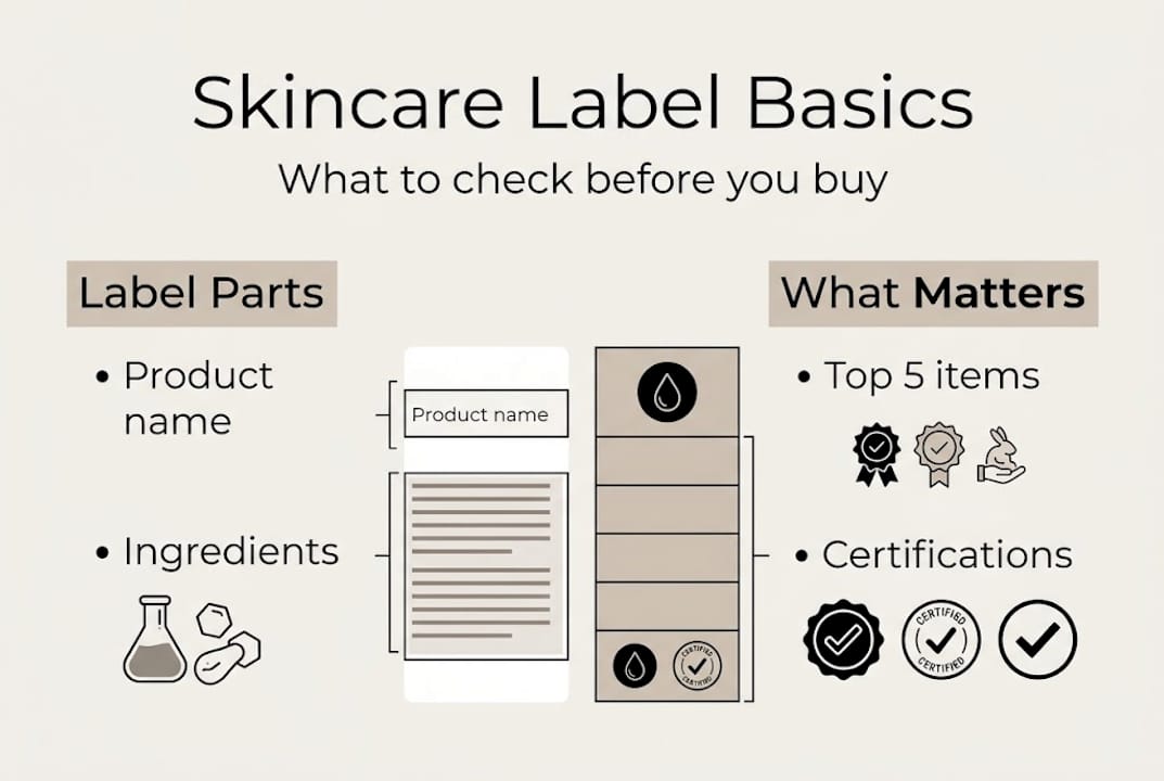 Infographic with skincare label features