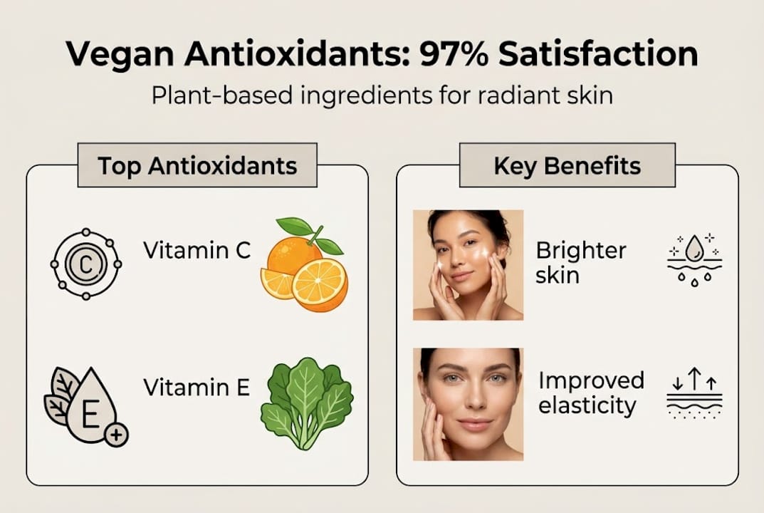 Infographic shows vegan antioxidants and skin benefits
