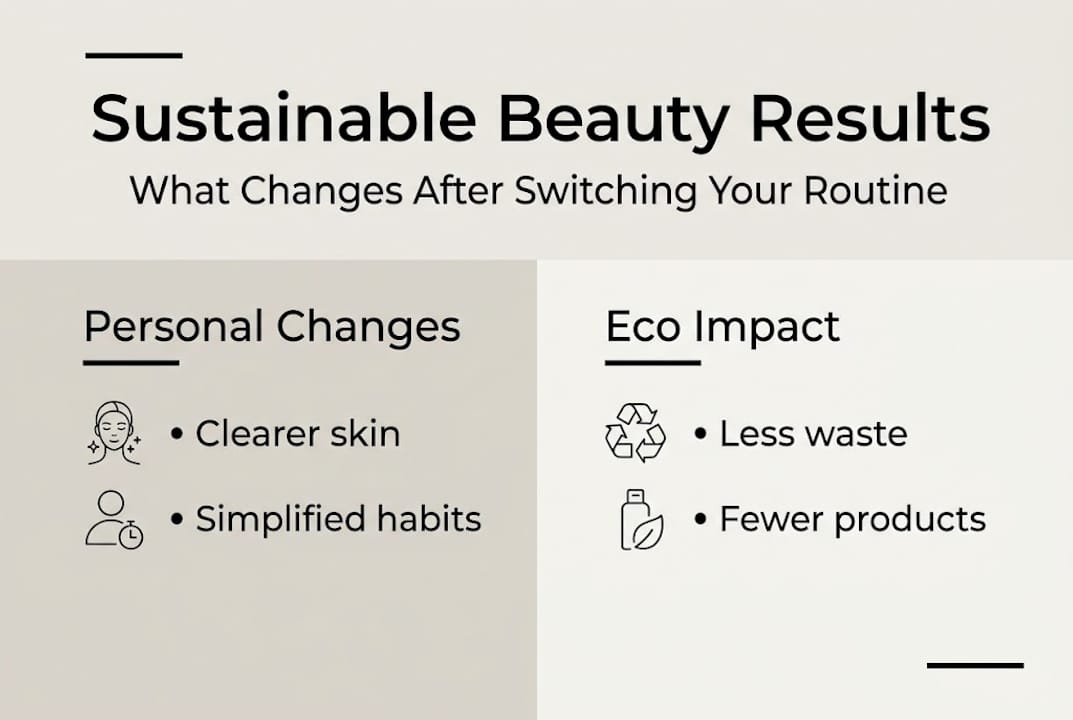 Infographic on personal and environmental sustainable beauty results