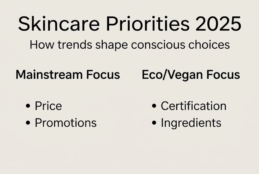 Infographic comparing skincare priorities by consumer type