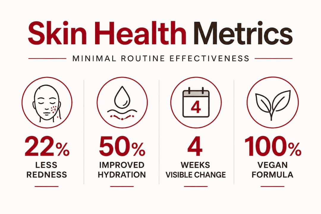 Infographic with key skin health stats for minimal skincare