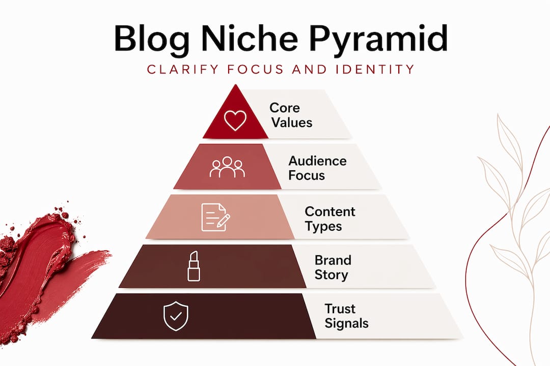 Hierarchy infographic showing niche building steps