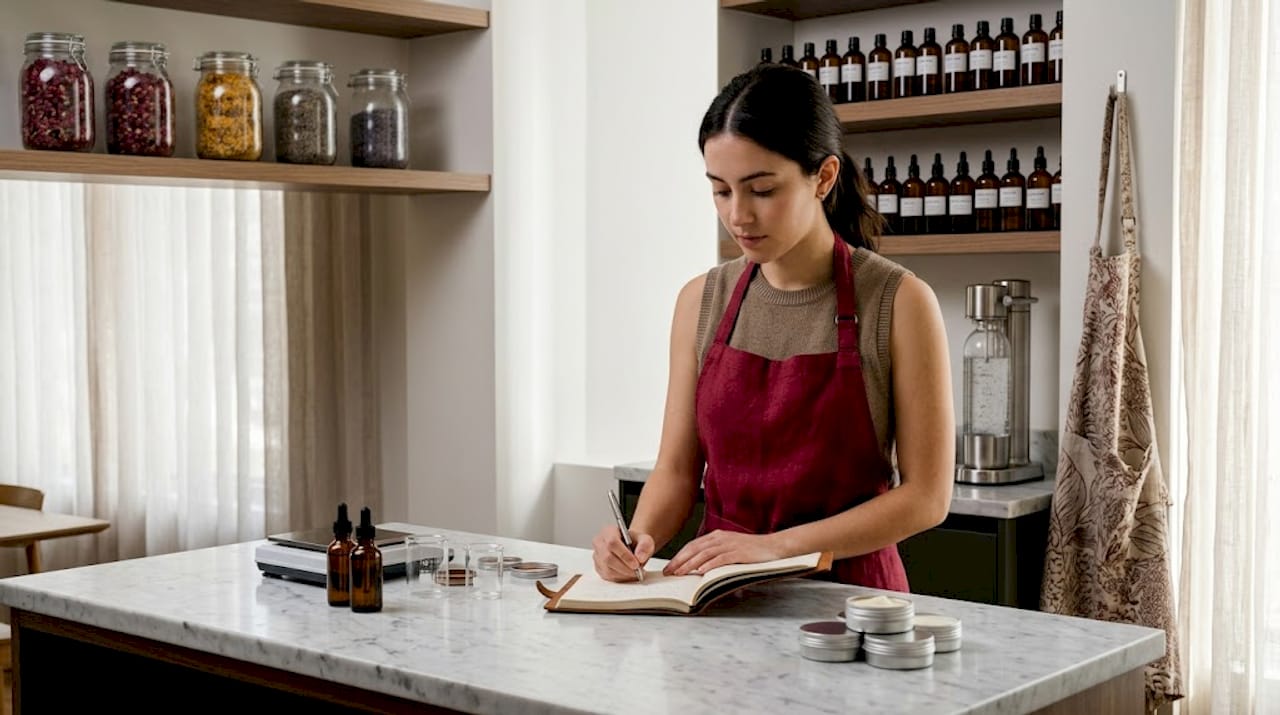 Entrepreneur tests skincare formulas in home lab