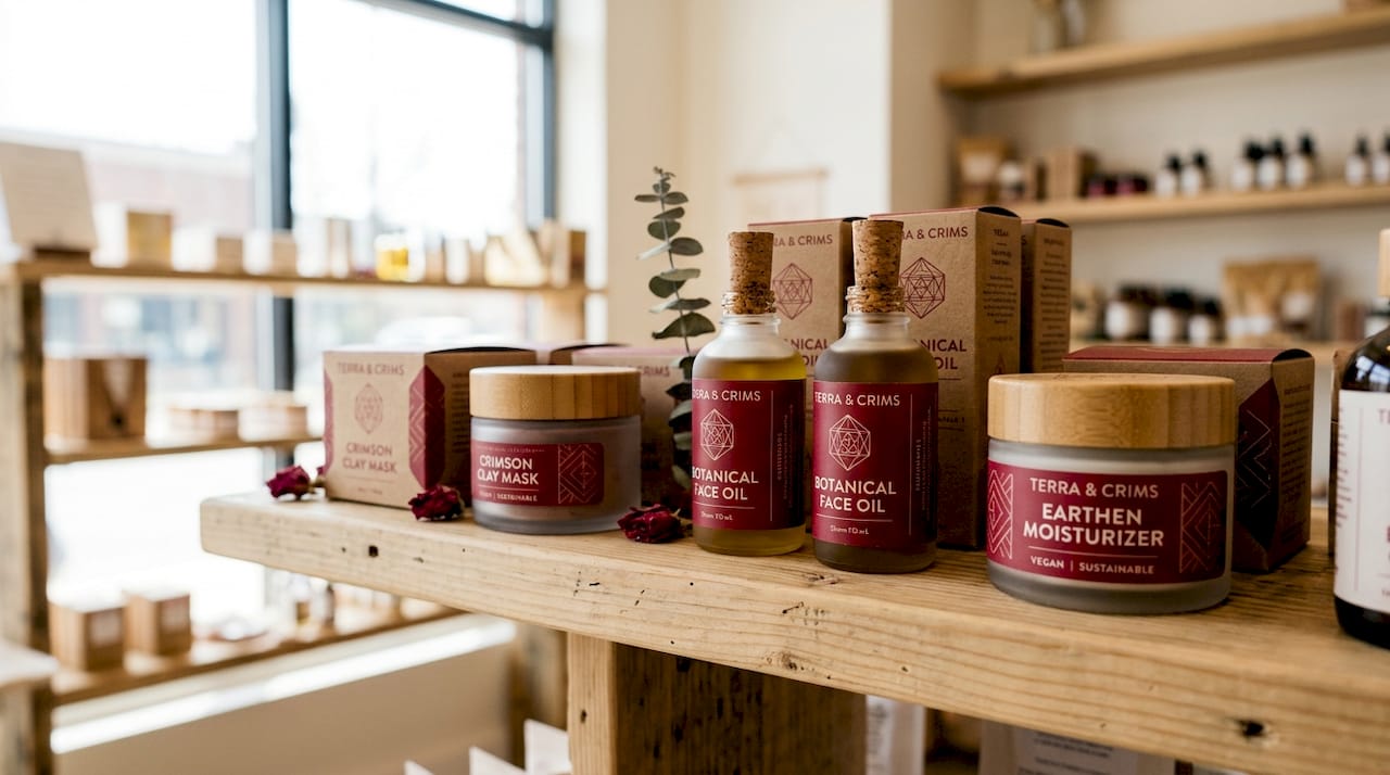 Close-up sustainable beauty packaging products