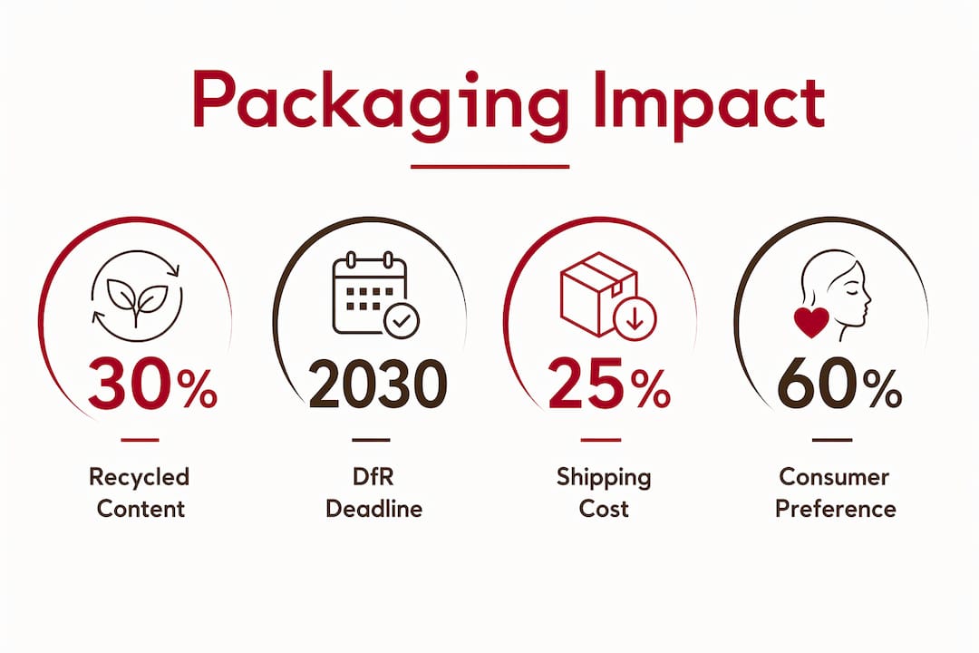 Infographic showing sustainable packaging benefits and stats