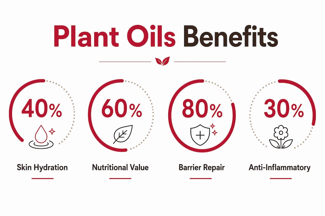 Infographic illustrating key plant oil benefits