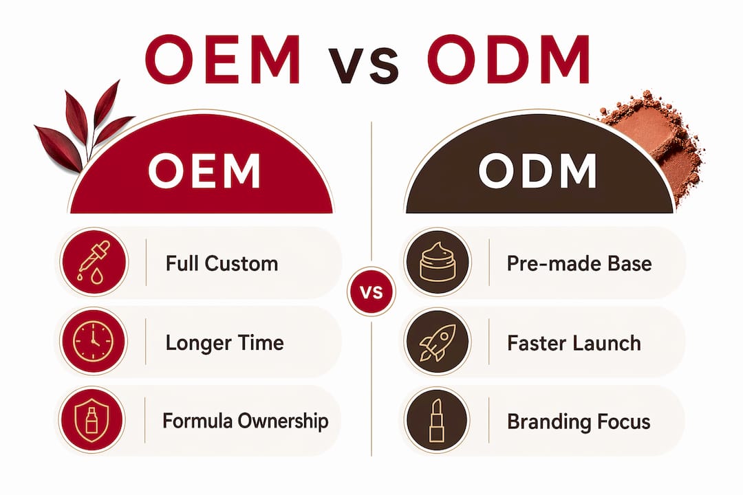 Infographic comparing OEM and ODM manufacturing models