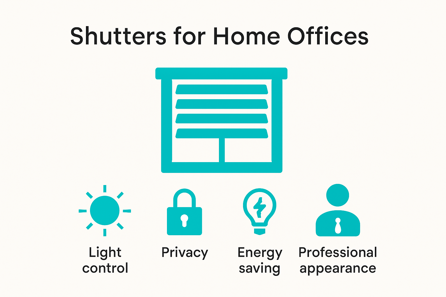shutters for home offices Infographic showing shutters' benefits for home offices